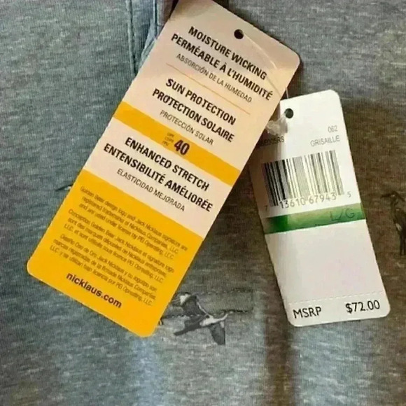 NWT!  Jack Nicklaus Moisture Wicking Sun Protection Men's Golf/Polo Shirt Large - Picture 3 of 8